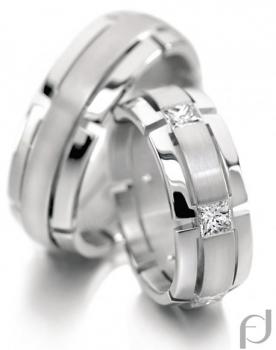 Trauringe Weissgold von Furrer Jacot 71-81710 + 71-26710